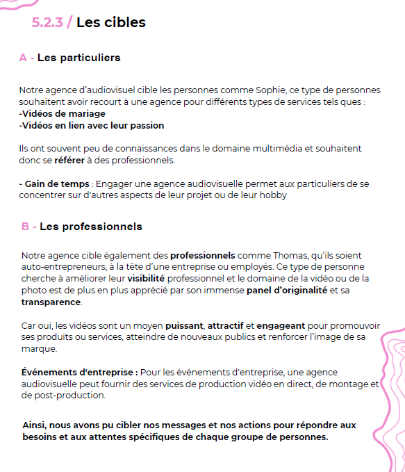 Analyse des cibles - cahier de conception AuraVizion